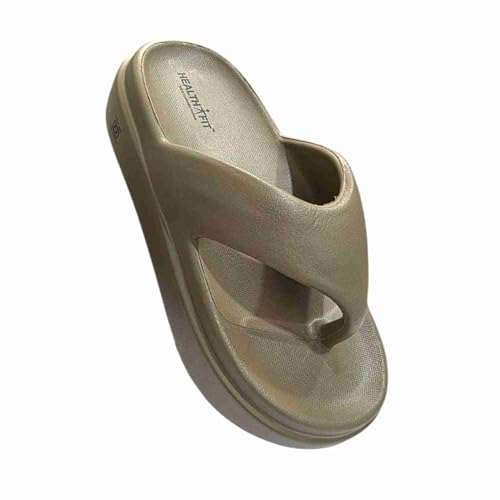 Image of HEALTH FIT Super Soft Lightweight Anti-Skid Flip-Flops Chappal for Foot Pain Relief & Comfortable Slippers & Classic Ultra Soft | Waterproof & Everyday Slip-on & Relaxing Footwear for Women HF09