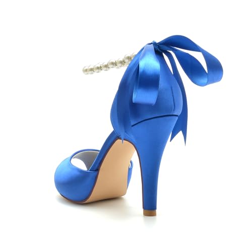 Chaussures de Mariée à Talon Aiguille et Dentelle Dentelle Satinée pour Grand Jour