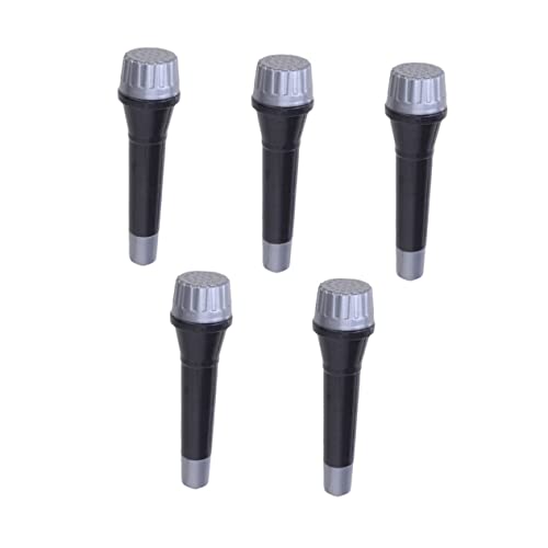 Gatuida 5 pièces Lot de Microphones Jouets Éducatifs pour Garçon Fille Micro Karaoké Simulé Noir Accessoires de Fête pour Garçons et Filles