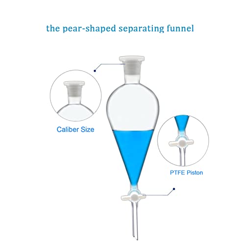 Fslab HD-LA-0202 Borosilicate Glass 1000Ml Separating Funnel Heavy Wall Conical Separatory Funnel With 24/40 Joints And Ptfe Stopcock Lab,Food,Pear thumb #3