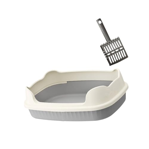 Arenero abierto para gato resistente Gralara gris miniatura 6