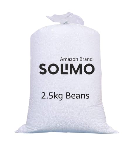 Image of Amazon Brand - Solimo Bean Bag Refill Pack 2.5 KG | High Density Virgin Polystyrene Bean Bag Beans | Long Lasting Refill for Bean Bags, Bean Bag Chairs, Sofas, Pouffes & Cushions | White