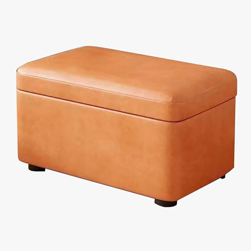 RTYHN Banco Otomano con Almacenaje,Asiento Acolchado,Puf Tapizado de Cuero,Solución de Almacenamiento Apilable y Versátil,para Sala de Estar,Dormitorio,Diseño Multifuncional