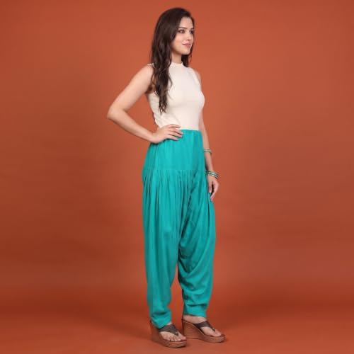 Image of FASHION GALLERY Women's Rayon Relaxed Fit Patiala Salwar with Full Length Drawstring Closure Type and Flexible Waist | Patiala Pant for Woman Free Size Fit Upto XXL