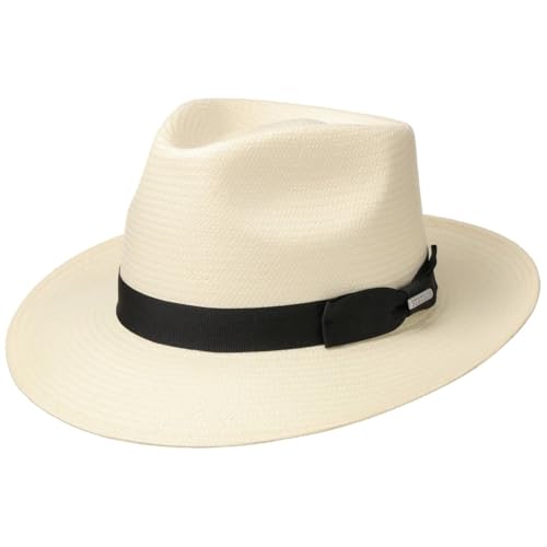 Stetson Telida Toyo Bogarthut Strohhut UV-Schutz 40 Damen Herren Frühling Sommer Natur M (56-57 cm)