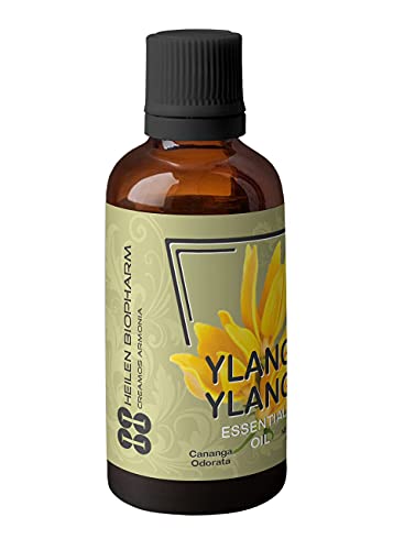 Image of Heilen Biopharm Ylang Ylang Essential Oil - 50 mL Bottle Pack of 1 For Skin Care & Aromatherapy