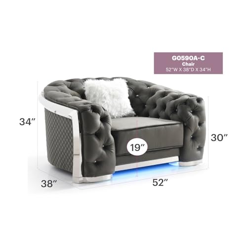 Sillón Terciopelo Gris Moderno Plegable miniatura 3