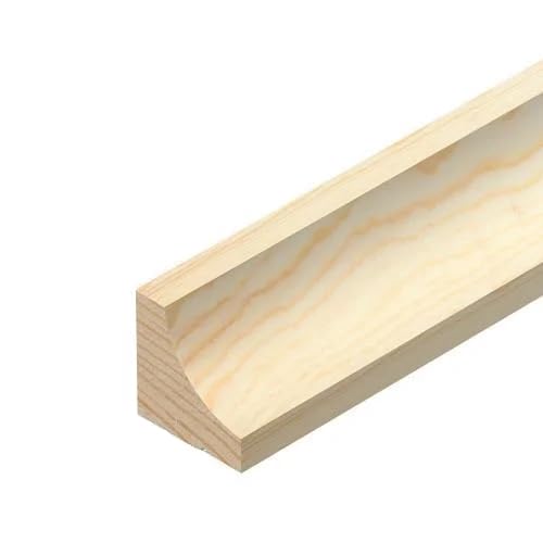 21mm Scotia Coving Pine decorative trim moulding beading wooden timber edging (1, 90cm Long)