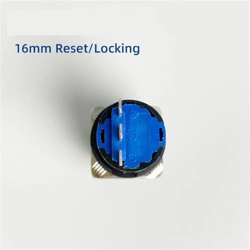 Interrupteur bouton-poussoir 16mm bleu pour console domotique et simulation - 6