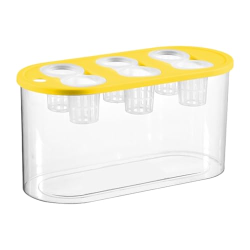 FashionCha Caja de Cultivo hidropónico Rectangular con 6 Orificios, Verduras en casa, Amarillo
