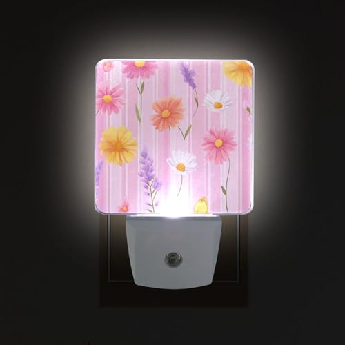 Lámpara de noche con sensor y patrón floral miniatura 2