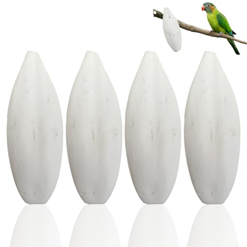 4 PCS Natural Cuttlefish Bone (8-10cm) for Birds & Tortoises Parrot Toys & Budgie Treats Chew Toy for Reptiles Beak Trimming Bird Toy for Parrots Cockatiels Finches Tortoise Food Cuttlefish for Birds