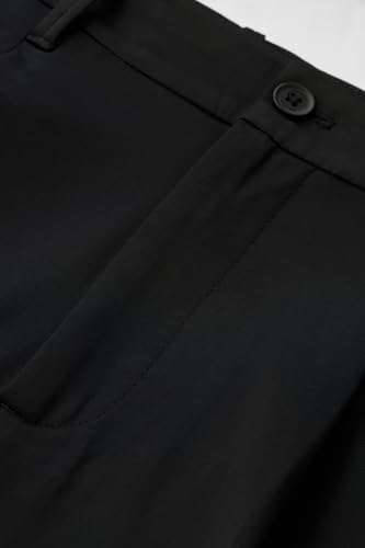 Image of SNITCH Men Trousers Formal Wear | Relaxed Fit Pleated Front Straight Leg Plain Design | Durable Polyester Blend for Office & Business Meetings