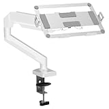 Eiuuiojエアアーム、ノートパソコン延長スタンド、メカニカルアーム、ユニバーサルフリーアーム、伸縮式モニタースタンド、スイングアーム、トレイ付きノートパソコンサポートアーム、シングルアーム、モニターサポートアーム、高さ角度調整 (B,シルバー)