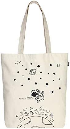 EcoRight 100% Organic Canvas Tote Bag with Zip, Eco-friendly Small Tote Bags for Women for Christmas, Travel, Beach & Shopping