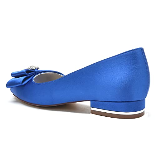 Wedding Bridal Shoes Women's Satin Peep Toe Flats Bridal Party Dress Flats 2.5Cm3