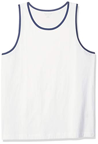 Amazon Essentials Men s Regular-fit Tank Top, White Blue, X-Large