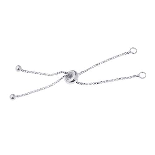 Luzhengyang Cadena extensible ajustable de oro de 18 quilates sobre plata de ley 925 con cierres deslizantes, 1.97 pulgadas, 3 colores, perfecta para hacer collares y pulseras, joyas, platino