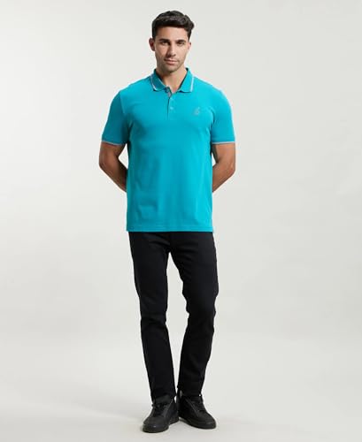Image of Jockey Men Cotton Blend Solid Regular Fit Sport Polo T-Shirt