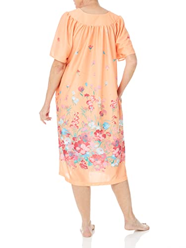 Image of AmeriMark Casual Women's Patio Muumuu House Dress Loose Comfortable Short Sleeve Sun Dress Lounger Gown Sleepwear for Ladies