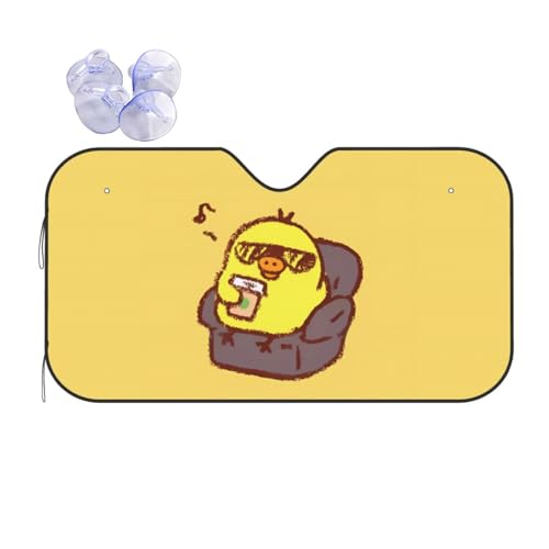 自動車フロントガラス用サンシェード 折り畳み 軽量 キイロイトリ 遮光サンシェード日よけ カンタン装着 カバー 遮光 遮熱 紫外線対策 日焼け防止 S