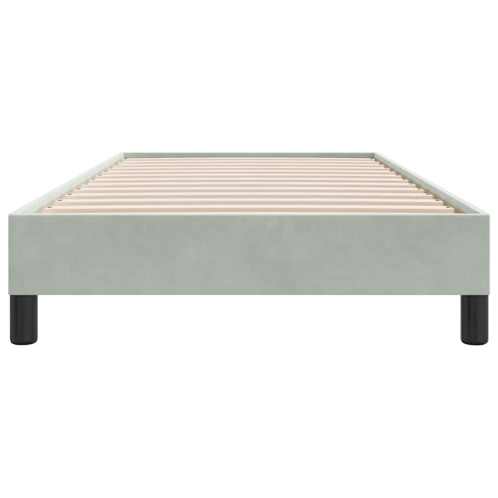 Bettgestell ohne Matratze Hellgrau 80x220 cm Samt, Modernes Schlafzimmer Möbel, Robustes Platform Bett mit Lattenrost für Komfort
