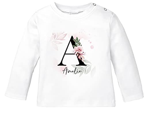 SpecialMe® Baby Langarmshirt mit Namen personalisiert Monogramm Initiale...