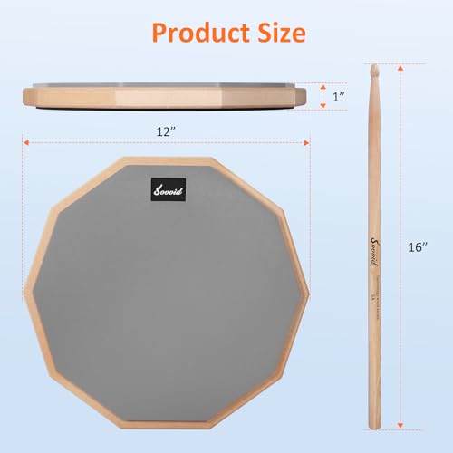 12" Double-Sided Drum Pad with 5A Sticks & Storage Bag - Image 6