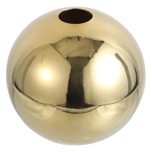 Vase en céramique dorée à texture élégante, forme ronde créative