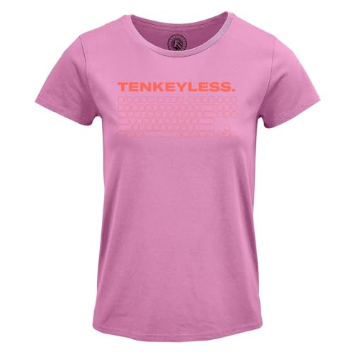 Keycaps Clavier Mécanique imprimés sur T-Shirt Femme Col Rond TenkeyLess