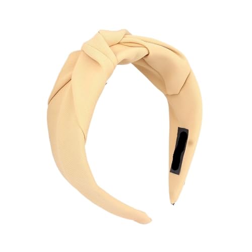 Geknotete Stirnbänder for Frauen, einfarbige Stoff-Haarbänder, breites Haarband, weiche Reifen-Accessoires(Yellow)