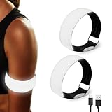 [VIBRIPRIYA] LEDアームバンド 防水 夜間 散歩 ジョギング ウォーキング ライト 反射バンド 反射板 光る腕輪 夜間の事故防止 (2本セット)