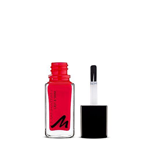 Manhattan Last & Shine Nagellack, Aufregend roter, glänzender Nail Polish für 10 Tage perfekten Halt, Farbe Be My Favorite 615, 1 x 10ml