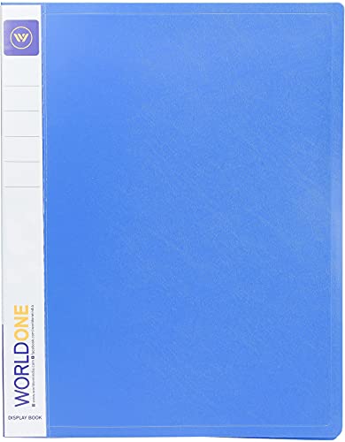 Image of Worldone A4 Size | Presentation Display Book File | Made of 1 mm Virgin PP Sheet | 60 Bound Top Loading Plastic Binder Sleeves | Ideal for Office, School & College | Blue (Pack of 1)