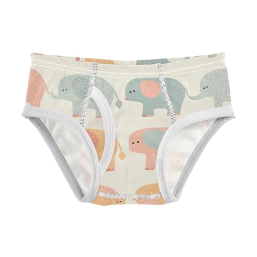 KLL Colorful Elephant Cartoon Baby Boys Cotton Briefs Breathable Children Undies
