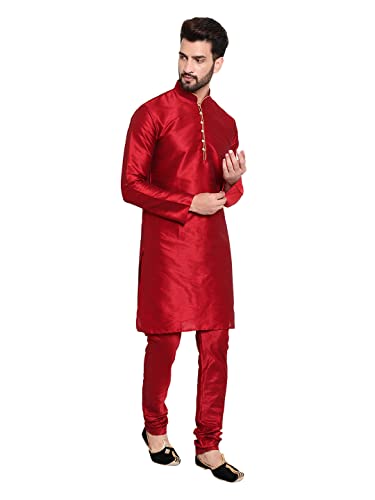 Image of HUZUR Mens Silk 6 Loop Kurta Pajama