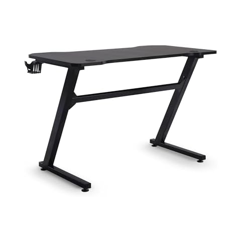 X Rocker Gaming Desk, 43 Inch PC Computer Gamer Desk, Built-in Headset and Cup Holder, Raven, Black Cover