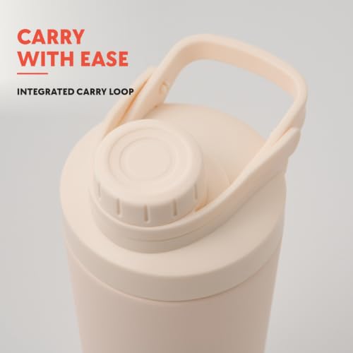Image of Insulated Protein Shaker Bottle 24oz, Dishwasher Safe, Creamy Pink