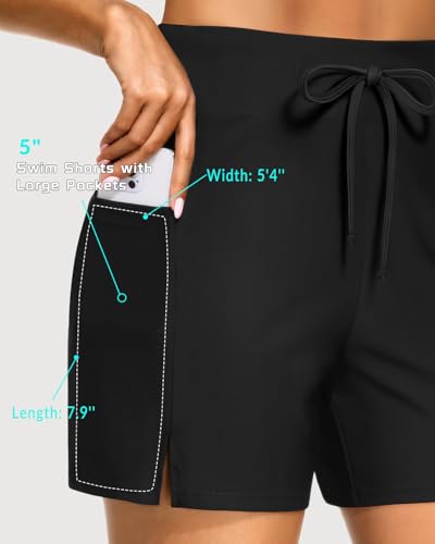 Image of Yonique Womens Swim Shorts Bathing Suits Bottoms Swimsuit Bottoms(Available in Plus)
