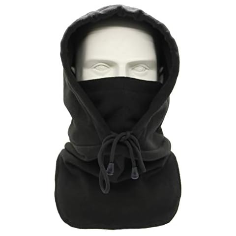GG ST Balaclava Face Mask,Cover Winter Fleece Thermal Neck Warmer Hood Windproof Cycling Motorcycle Bike Snood Hat for Men & Women Ski Mask Black Cover