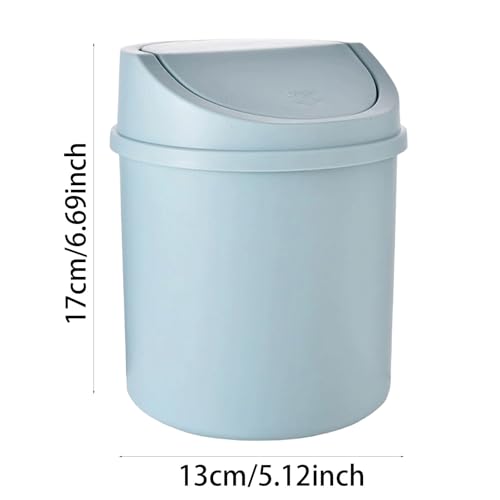 Mini Trash Can, 0.4 Gal Small Removable Plastic Wastebasket with Swing Lid (Blue) - image 6