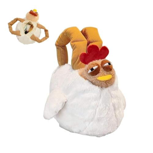Vicyol S&D Bolso en Forma de Pollo. Mochila Informal de Peluche, Bolso de Felpa Gracioso, Peluche de Pollo, Bolsa en Forma de Gallina con Asa, Divertido para Niños y Adultos. Coleccionable.