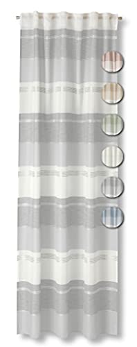 Neutex for you! MORELLA halbtransparenter Schal mit Multifunktionsband, Gardinenband, Vorhang, Gardine, 245 x 144 cm (H/B), 469572, Made in Germany, Oeko-Tex Standard 100, grau Cover