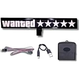 Glow Factor Wanted 5 Star Wanted Car Decal –5 Star EL Glow Sign for Car, 5 Star Illuminated Car Decals with 5 Modes & Control Unit, Light Car Sticker for Cars, Trucks & SUV’s Wanted Car Window Sign