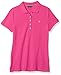 Nautica Women's 5-Button Short Sleeve Breathable 100% Cotton Polo Shirt Shirt, Leis Pink, Large