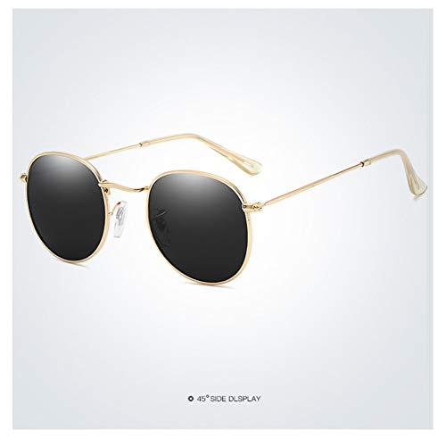 Preisvergleich Produktbild HONGYAN Klassische Runde Polarisierte Sonnenbrille Männer Sonnenbrille Frauen Metallrahmen Linse Brillen Fahren