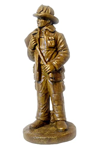 Estatua decorativa de bombero de piedra 25 in miniatura 2