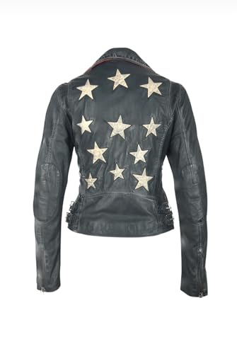 Mauritius Christy Star Detail Leather Jacket
