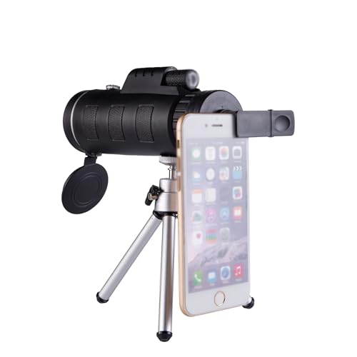 Telescopio portátil monocular 40x60 con soporte para móvil miniatura 4