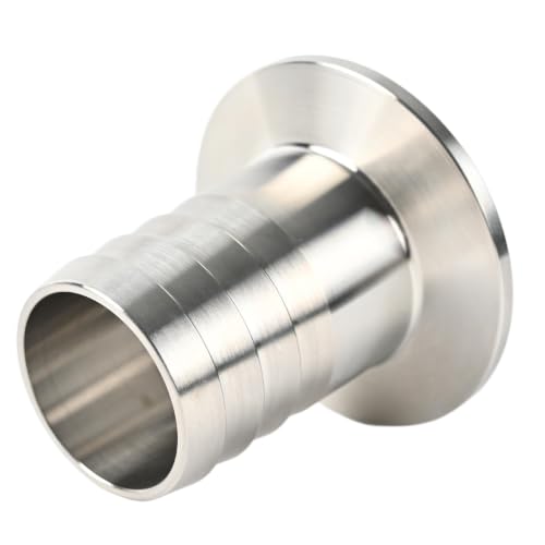 Image of QiiMii KF40 Flange to 32mm Hose Barb Adapter, 304 Stainless Steel Vacuum Fitting for Rubber Hose Connection